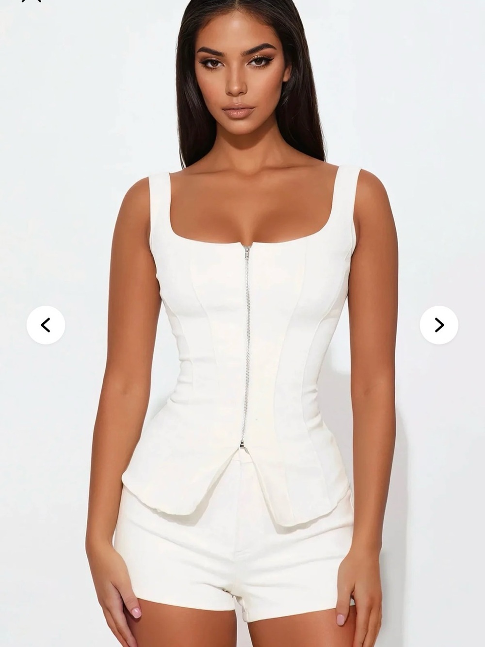 Fashion Nova Ava Denim Short Set- 2 pc